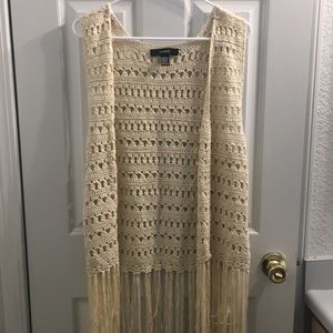 Crochet vest with fringe
